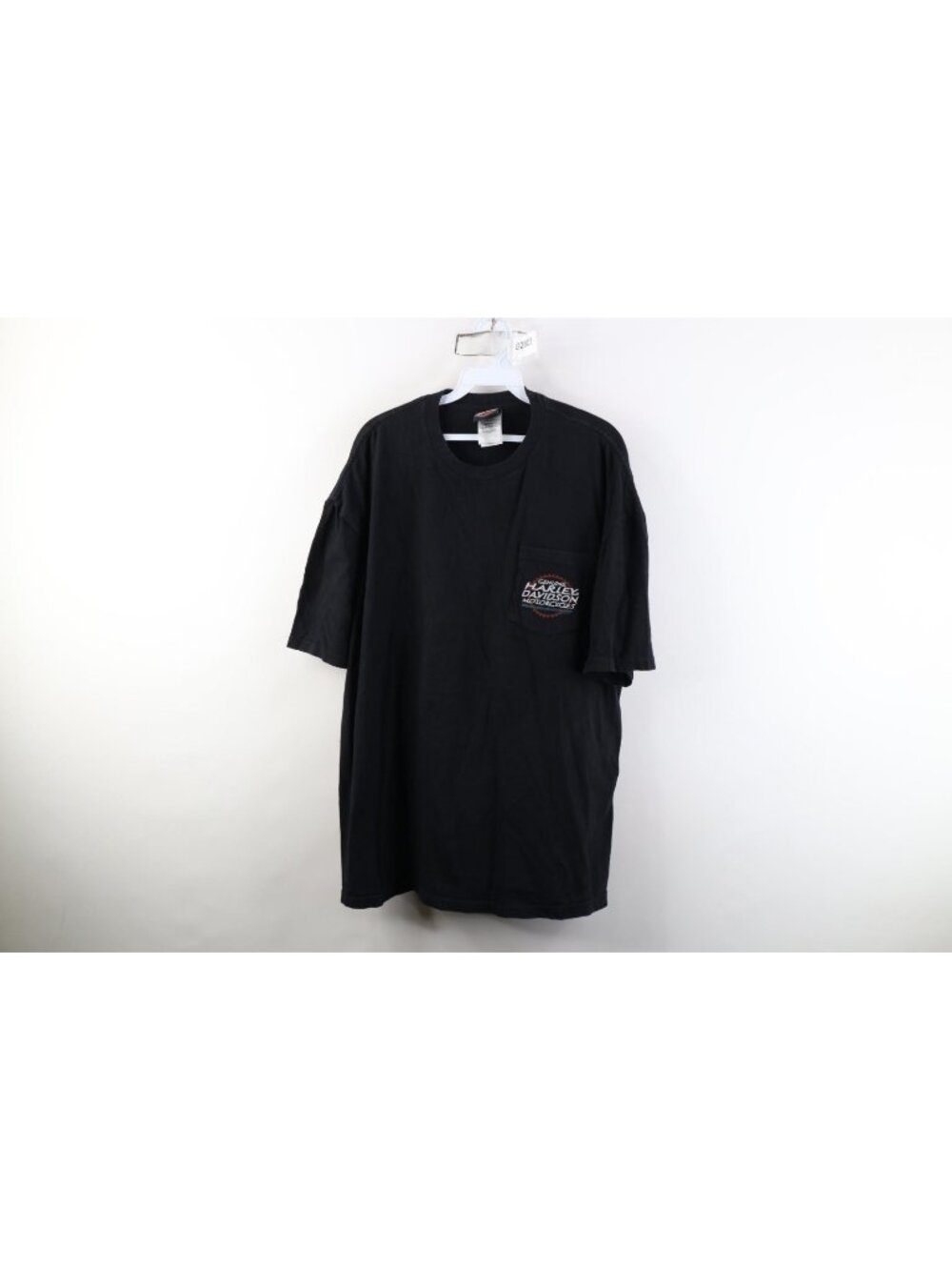 Vintage Y2K Harley Davidson Mens 2XL Faded Georgia Peach Pocket T-Shirt Black